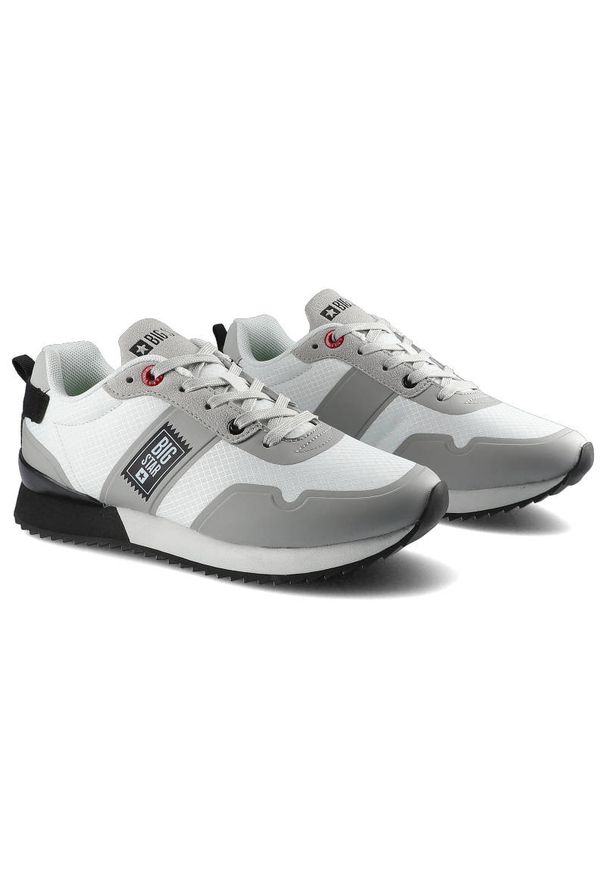 Big-Star - Białe Sneakersy Big Star Damskie Modne Półbuty. Okazja: na co dzień. Kolor: biały. Materiał: syntetyk, materiał. Szerokość cholewki: normalna