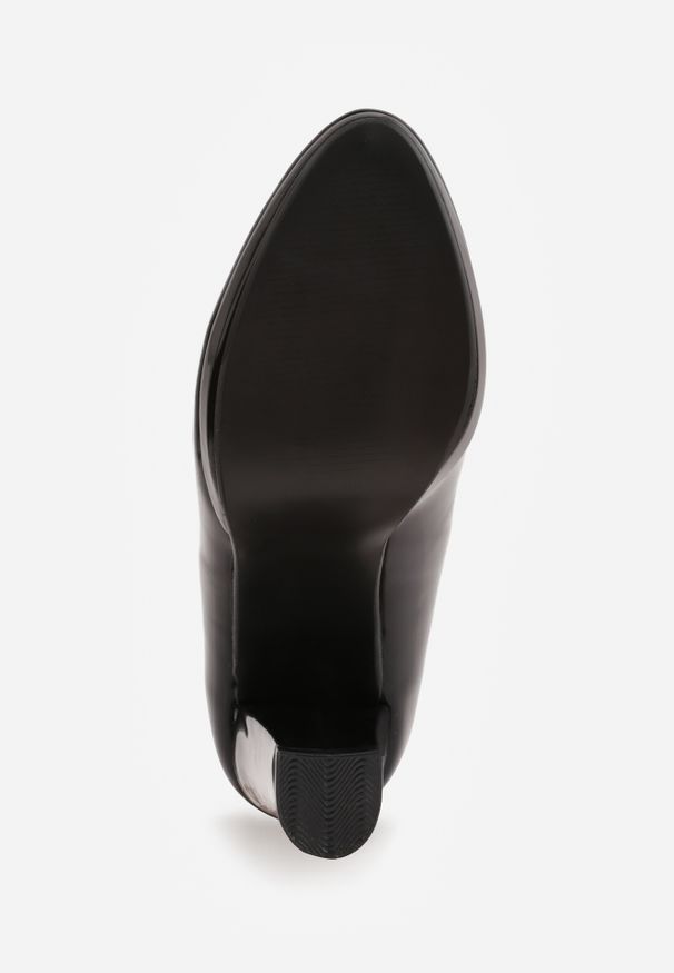 Renee - Czarne Czółenka Vices na Obcasie z Wkładką ze Skóry Naturalnej Ravandira. Kolor: czarny. Materiał: skóra. Obcas: na obcasie. Wysokość obcasa: średni