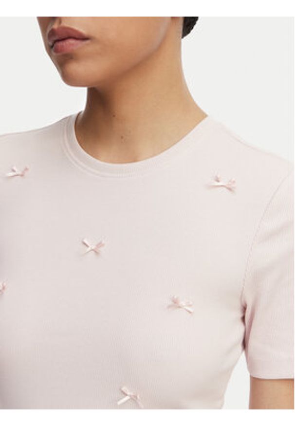 only - ONLY T-Shirt Femke 15369336 Różowy jasny Slim Fit. Kolor: różowy. Materiał: bawełna