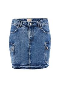 Guess Spódnica jeansowa W4YD52 D5B65 Niebieski Regular Fit. Kolor: niebieski. Materiał: lyocell #3