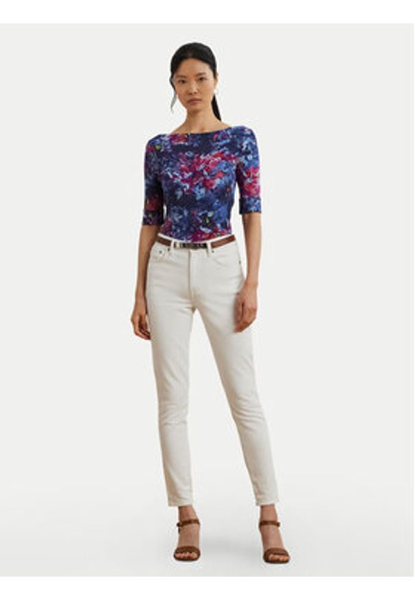 Lauren Ralph Lauren - LAUREN RALPH LAUREN Bluzka 200971065001 Granatowy Slim Fit. Kolor: niebieski. Materiał: bawełna