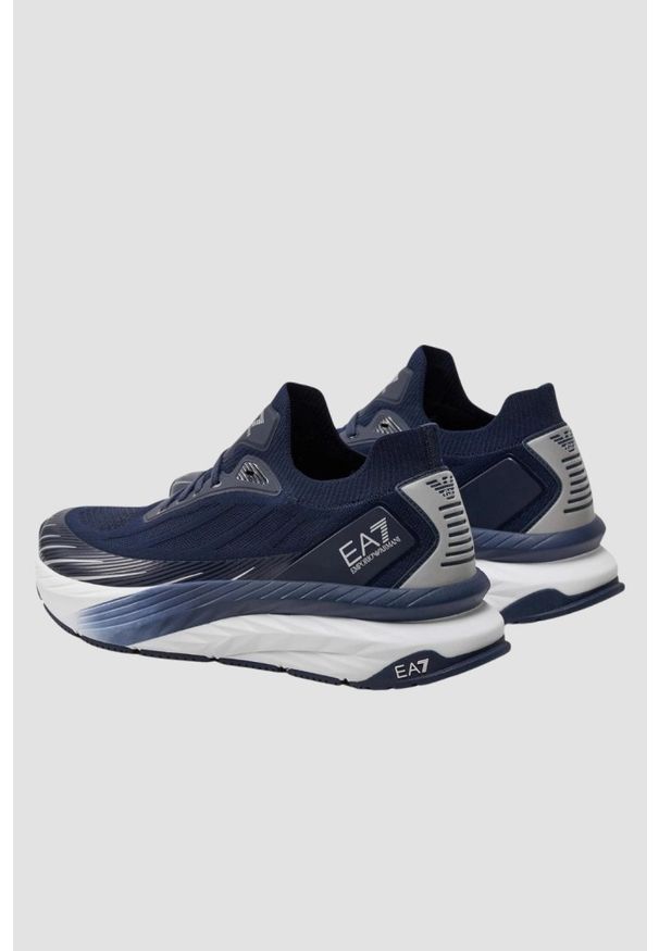 EA7 Emporio Armani - EA7 Niebieskie sneakersy męskie. Kolor: niebieski