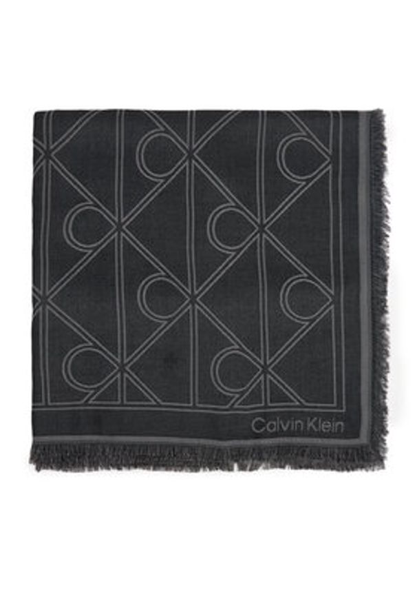 Calvin Klein Chusta Emblem Aop Contrast Lw Square Sc LV04F8077G Czarny. Kolor: czarny. Materiał: materiał