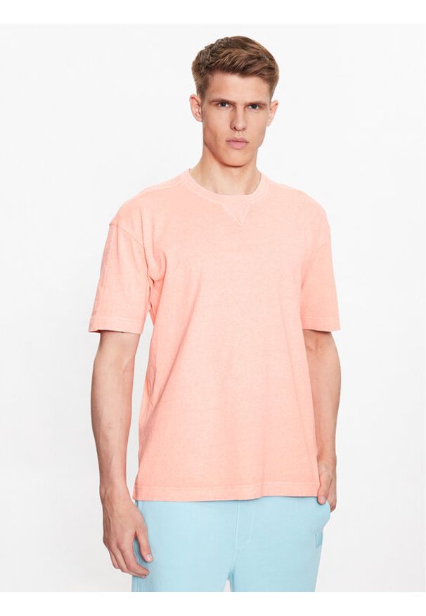 BOSS - Boss T-Shirt Teneon 50485818 Pomarańczowy Oversize. Kolor: pomarańczowy. Materiał: bawełna