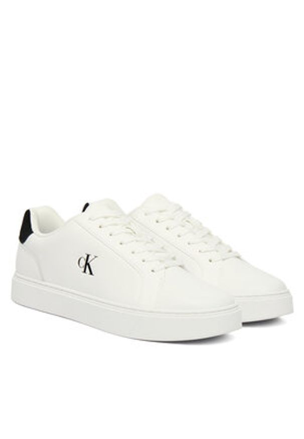 Calvin Klein Sneakersy Classic Cupsole Laceup Lth YM0YM01435 Biały. Kolor: biały. Materiał: skóra