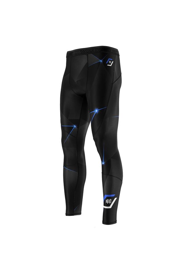 Legginsy fitness męskie EXTREME HOBBY MT SPORT. Kolor: niebieski. Materiał: poliester, elastan. Sport: fitness