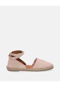 Venezia - RÓŻOWE ESPADRYLE ZE SKÓRY NATURALNEJ 69722Y063 CAMEO. Kolor: różowy. Materiał: skóra. Obcas: na obcasie. Wysokość obcasa: średni