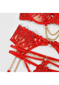 Intica - Komplet bielizny z łańcuszkiem i miękką tkaniną Asena. Kolor: czarny. Materiał: tkanina #9