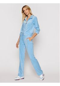 Juicy Couture Spodnie dresowe Tina JCAPW045 Błękitny Regular Fit. Kolor: niebieski. Materiał: syntetyk