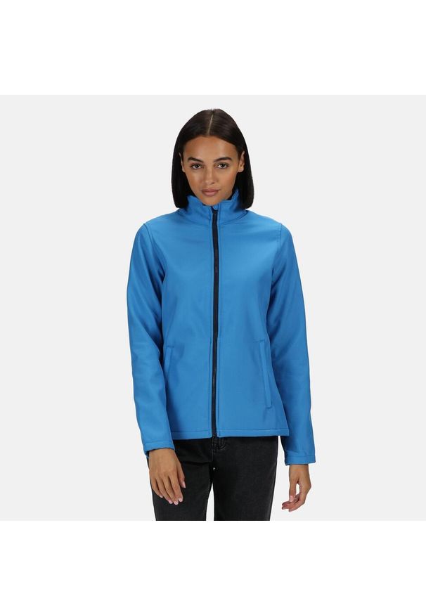 Regatta - Kurtka Softshellowa Damska Do Druku Ablaze. Kolor: niebieski. Sport: turystyka piesza