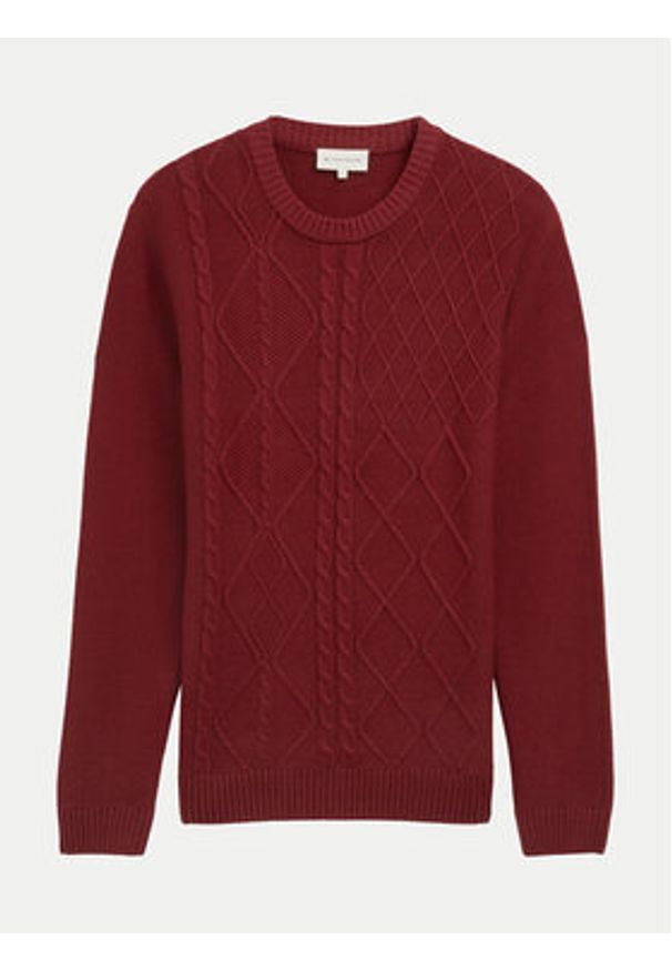 Tom Tailor Sweter 1043343 Czerwony Regular Fit. Kolor: czerwony. Materiał: bawełna