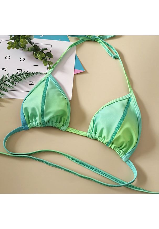 Intica - bikini tie-dye plażowe z regulowanymi sznurkami Hwaja. Kolor: zielony. Materiał: materiał. Długość: długie. Wzór: kolorowy