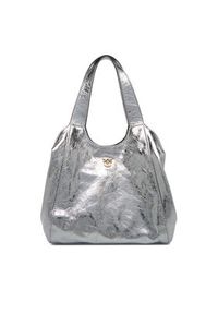 Pinko - PINKO Torebka Tote Mini Bag AI 25-26 PLTT 104645 A2OT Srebrny. Kolor: srebrny. Materiał: skórzane #4