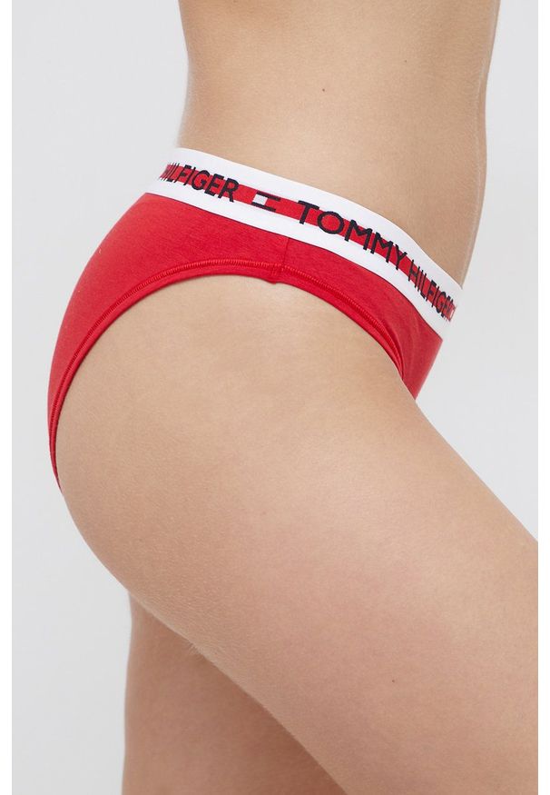 TOMMY HILFIGER - Tommy Hilfiger Figi kolor czerwony. Kolor: czerwony. Materiał: bawełna