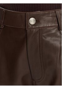 Marella Spodnie skórzane Doroty 2523436014 Brązowy Straight Fit. Kolor: brązowy. Materiał: skóra #4