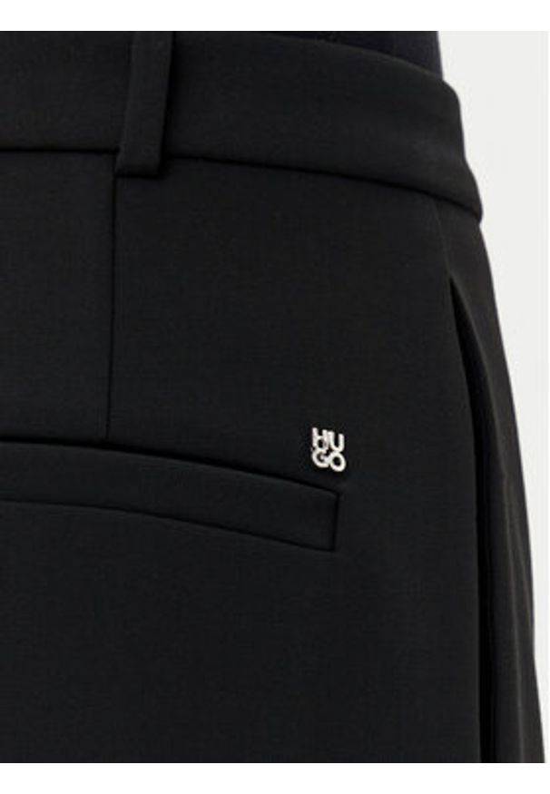 Hugo - HUGO Spodnie palazzo Hasmina 50542647 Czarny Wide Leg. Kolor: czarny. Materiał: syntetyk