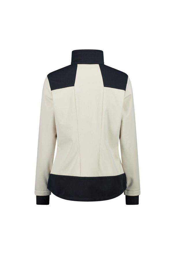Kurtka damska turystyczna CMP 34A2436. Typ kołnierza: kaptur. Kolor: biały. Materiał: softshell. Sport: turystyka piesza