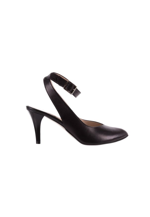 Czółenka Bayla-097 02 Czarne czółenka, Skóra naturalna - 37. Okazja: na spotkanie biznesowe, do pracy. Kolor: czarny. Materiał: skóra. Obcas: na obcasie. Styl: elegancki, biznesowy. Wysokość obcasa: średni