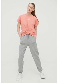 DKNY - Dkny t-shirt bawełniany DP1T8521 kolor różowy. Kolor: różowy. Materiał: bawełna. Wzór: aplikacja #3