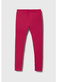 Guess legginsy dziecięce kolor różowy z nadrukiem. Kolor: różowy. Wzór: nadruk #3