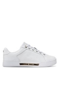 TOMMY HILFIGER - Tommy Hilfiger Sneakersy Embossed Monogram Sneaker FW0FW06735 Biały. Kolor: biały. Materiał: skóra #7