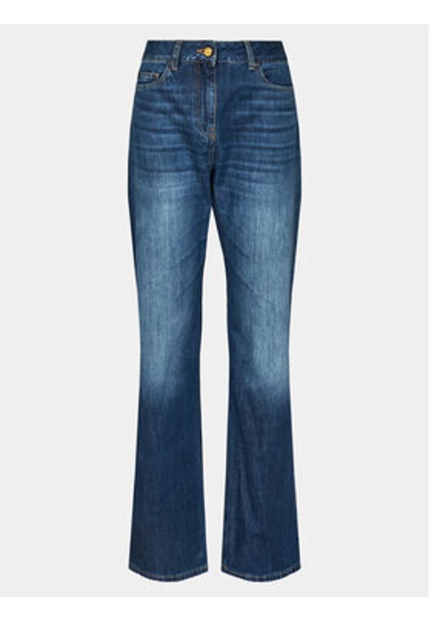 Elisabetta Franchi Jeansy PJ-47I-41E2-V320 Niebieski Straight Fit. Kolor: niebieski