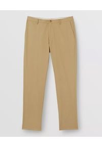 Burberry - BURBERRY - Beżowe spodnie chino. Kolor: beżowy. Materiał: materiał. Wzór: aplikacja, kratka, gładki. Styl: klasyczny, elegancki #6