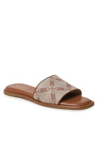 Klapki MICHAEL Michael Kors. Kolor: brązowy. Materiał: materiał #1