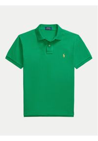 Polo Ralph Lauren Polo 710536856456 Zielony Slim Fit. Typ kołnierza: polo. Kolor: zielony. Materiał: bawełna #4