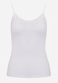 Renee - Biały Bawełniany Top Bieliźniany z Koronką przy Dekolcie Berinda. Okazja: na co dzień. Kolor: biały. Materiał: bawełna, koronka. Wzór: koronka. Sezon: lato. Styl: casual #8