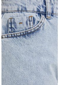 Answear Lab szorty jeansowe damskie gładkie high waist. Okazja: na co dzień. Stan: podwyższony. Kolor: niebieski. Materiał: jeans. Wzór: gładki. Styl: wakacyjny #3