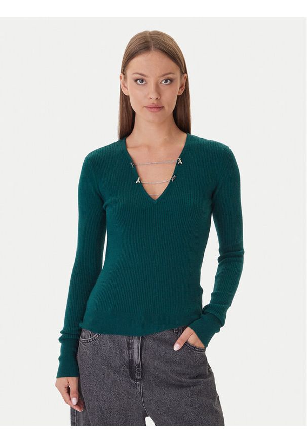 Patrizia Pepe Sweter 2K0331/K7S0-G619 Zielony Regular Fit. Kolor: zielony. Materiał: wiskoza
