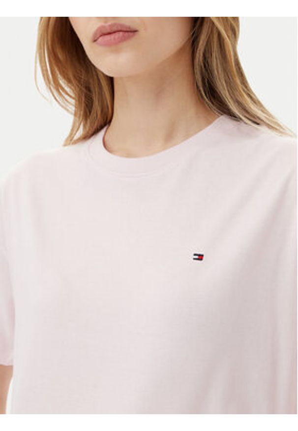 TOMMY HILFIGER - Tommy Hilfiger T-Shirt UW0UW05763 Różowy Regular Fit. Kolor: różowy. Materiał: bawełna