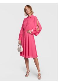 Fracomina Sukienka koszulowa FS23SD2003W41201 Różowy Regular Fit. Kolor: różowy. Materiał: syntetyk. Typ sukienki: koszulowe #4
