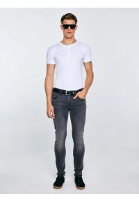 Big-Star - Jeansy męskie skinny szare Deric 893. Okazja: na co dzień. Kolor: szary. Styl: casual