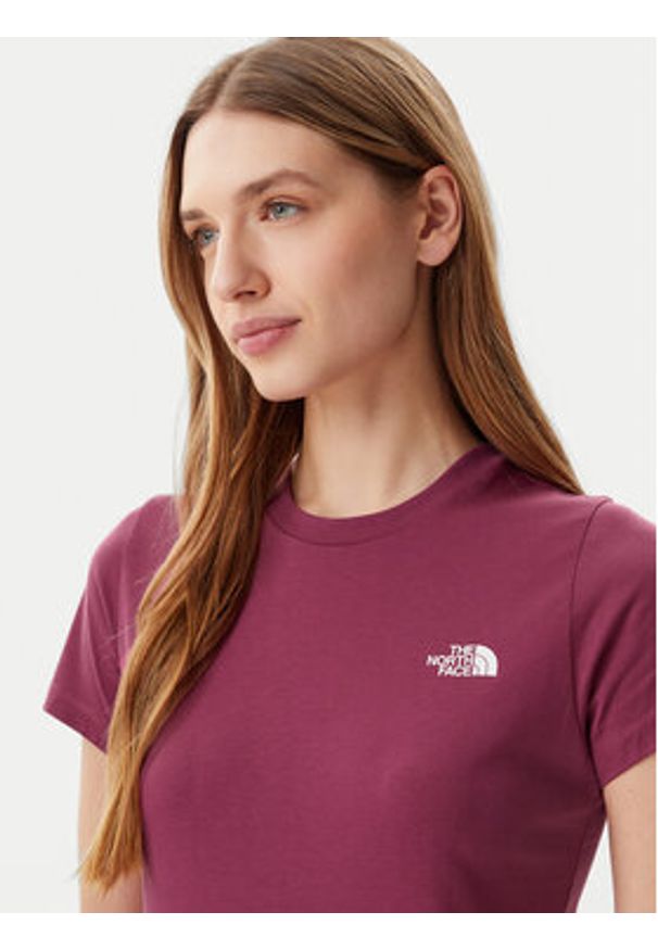 The North Face T-Shirt Simple Dome NF0A87NH Różowy Regular Fit. Kolor: różowy. Materiał: bawełna