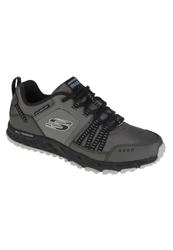 skechers - Buty do chodzenia męskie Skechers Escape Plan. Zapięcie: sznurówki. Kolor: wielokolorowy, szary, fioletowy, czarny. Materiał: tkanina, materiał, syntetyk. Szerokość cholewki: normalna. Sport: turystyka piesza