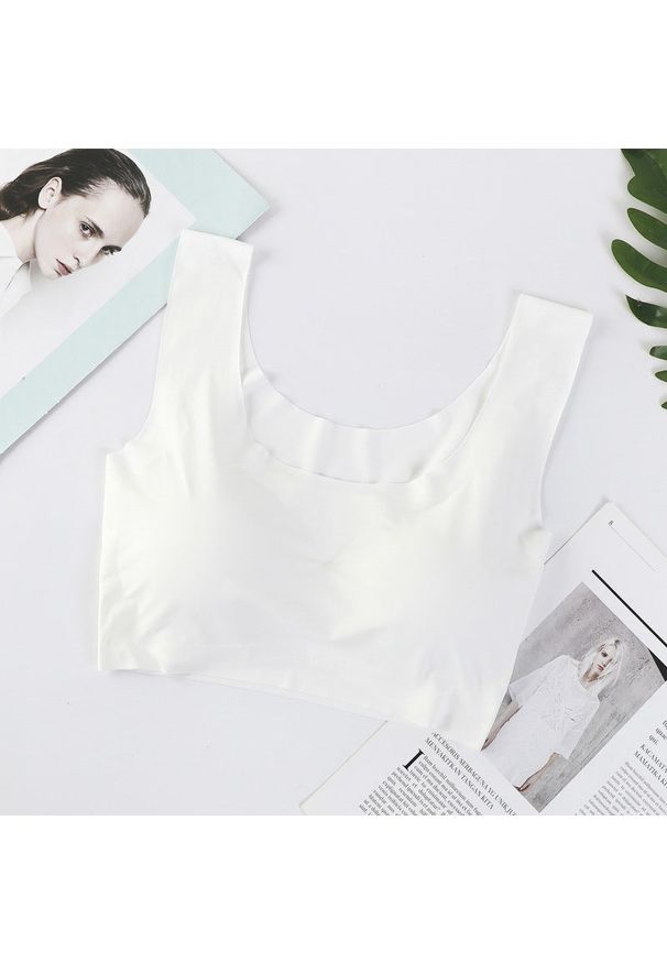 Intica - Biustonosz bezszwowy push-up z usztywnieniem Haruko. Kolor: biały. Materiał: materiał. Rodzaj stanika: push-up