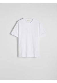 Reserved - Bawełniany t-shirt regular - biały. Kolor: biały. Materiał: bawełna #1
