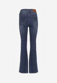 Renee - Niebieskie Jeansy High Waist o Kroju Dzwonów Finvenne. Okazja: na co dzień. Stan: podwyższony. Kolor: niebieski. Wzór: ze splotem. Styl: casual, klasyczny #5