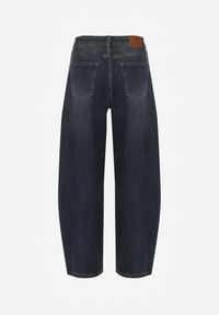 Renee - Granatowe Jeansy Barrel Fit High Waist Delandria. Okazja: na co dzień. Stan: podwyższony. Kolor: niebieski. Styl: casual, street, elegancki #2