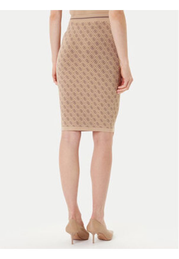 Guess Spódnica ołówkowa W4BD53 Z37K0 Beżowy Regular Fit. Kolor: beżowy. Materiał: syntetyk