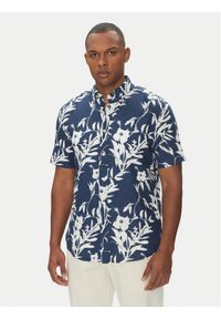 TOMMY HILFIGER - Tommy Hilfiger Koszula Tropical MW0MW38586 Granatowy Regular Fit. Kolor: niebieski. Materiał: len