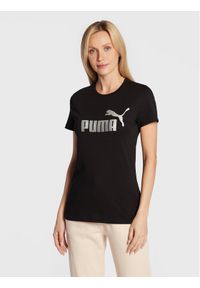 Puma T-Shirt Essentials+ Metallic Logo 848303 Czarny Regular Fit. Kolor: czarny. Materiał: bawełna