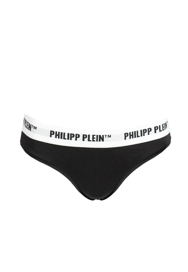 Philipp Plein Majtki "Bi-pack" | DUPP01 | Tanga Donna Bipack | Kobieta | Czarny. Kolor: czarny. Materiał: bawełna, elastan