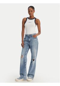 Guess Jeans Top W6GPZ8 KF641 Biały Slim Fit. Kolor: biały. Materiał: bawełna #2