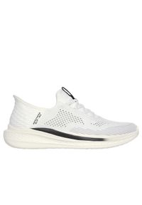 skechers - Buty sportowe SLIP-INS męskie Skechers Slade Quinto. Kolor: biały. Materiał: materiał. Szerokość cholewki: normalna