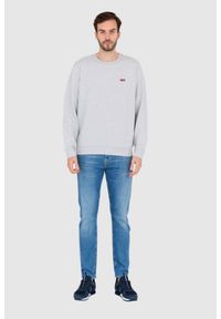 Guess - GUESS Szara męska bluza regular fit, Rozmiar XXL. Kolor: szary. Wzór: aplikacja #3