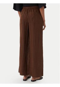 TOMMY HILFIGER - Tommy Hilfiger Spodnie materiałowe WW0WW48970 Brązowy ciemny Wide Leg. Kolor: brązowy. Materiał: len #2