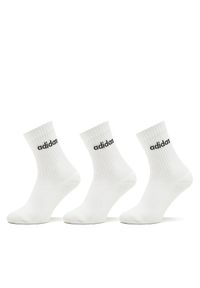 Adidas - adidas Skarpety wysokie unisex Linear Crew Cushioned Socks 3 Pairs HT3455 Biały. Kolor: biały